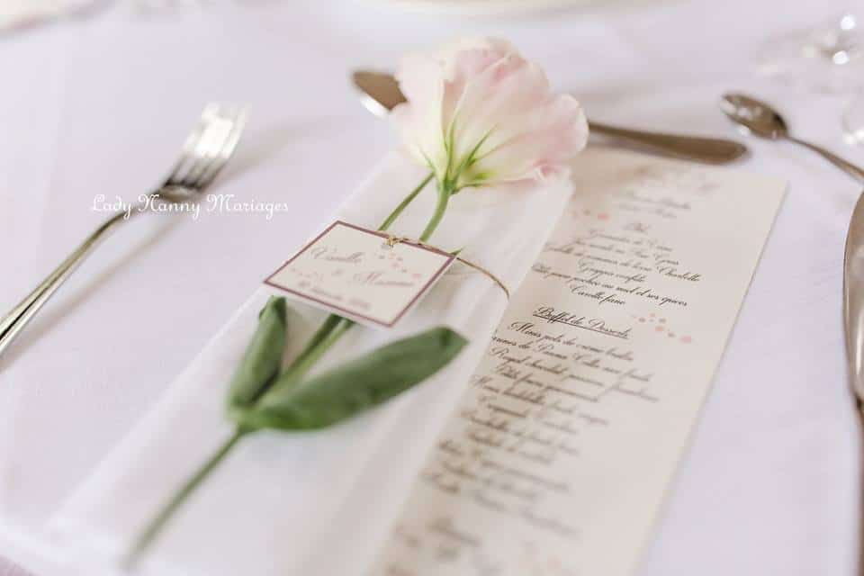 lisianthus serviette de table mariage