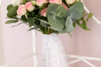 bouquet de mariée rose romantique