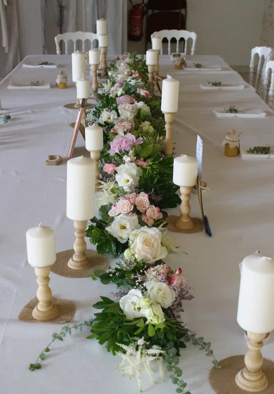 chemin de table fleuri mariage